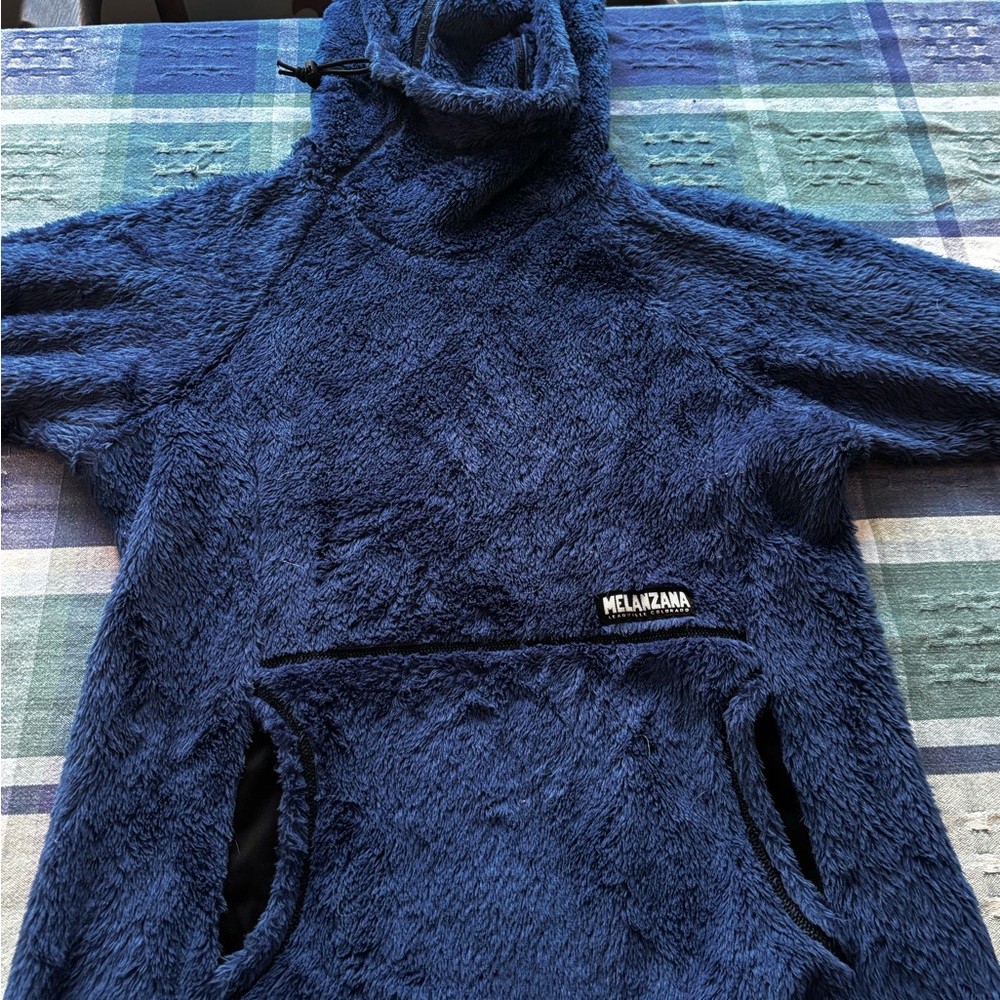 Melanzana Deep Blue High Loft Fleece Pullover Hoodie